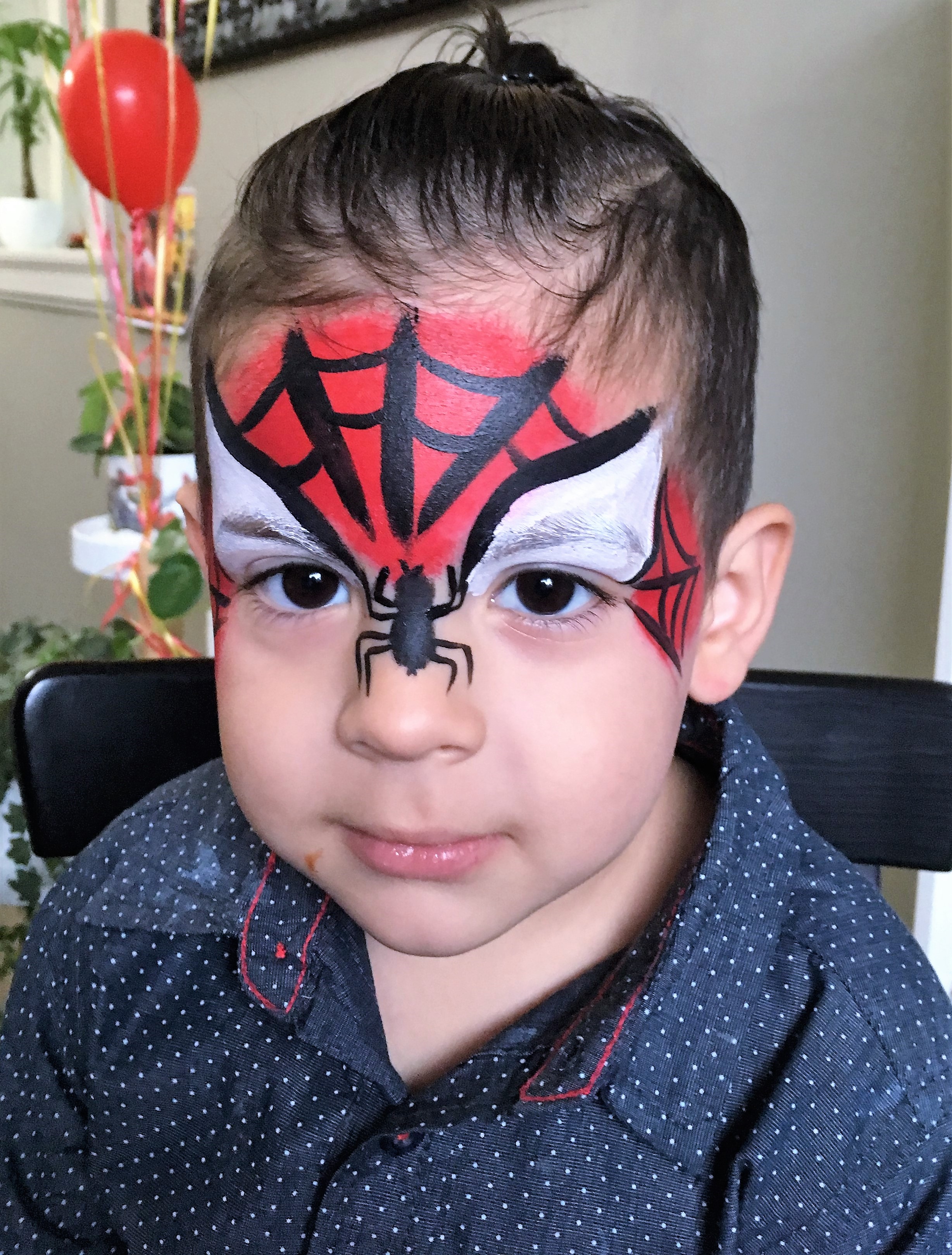 spiderman cheek face painting